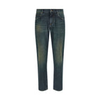 Dolce & Gabbana Blue Cotton Straight-Leg Jeans