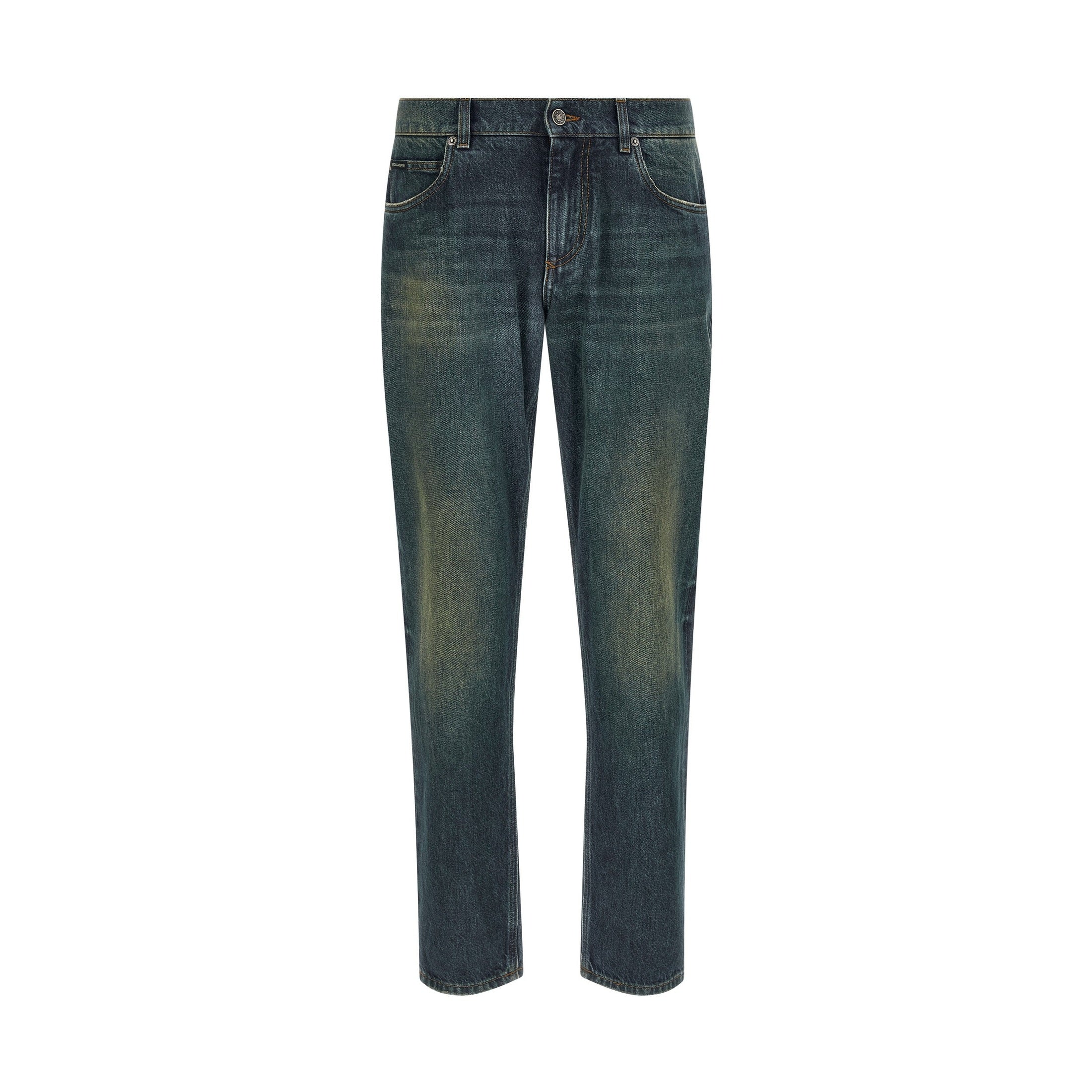 Dolce & Gabbana Blue Cotton Straight-Leg Jeans