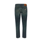 Dolce & Gabbana Blue Cotton Straight-Leg Jeans