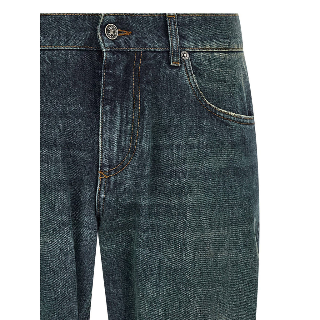 Dolce & Gabbana Blue Cotton Straight-Leg Jeans
