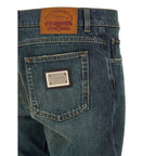 Dolce & Gabbana Blue Cotton Straight-Leg Jeans