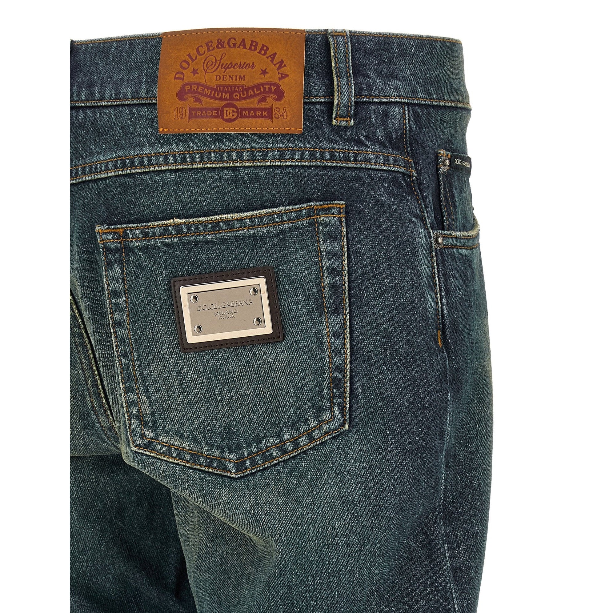 Dolce & Gabbana Blue Cotton Straight-Leg Jeans