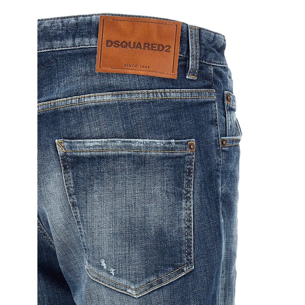 Dsquared² Blue Cotton Slim Fit Jeans