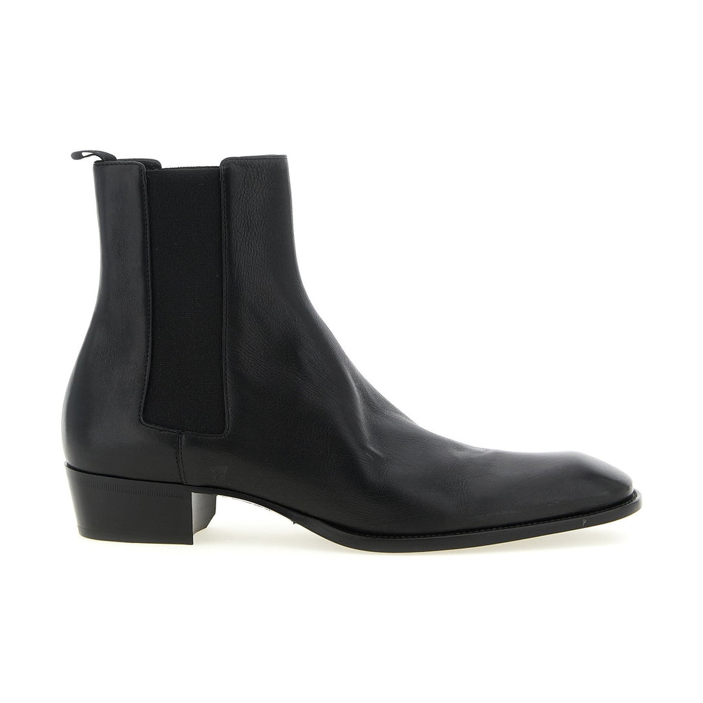 Saint Laurent Black Calfskin Chelsea Boots