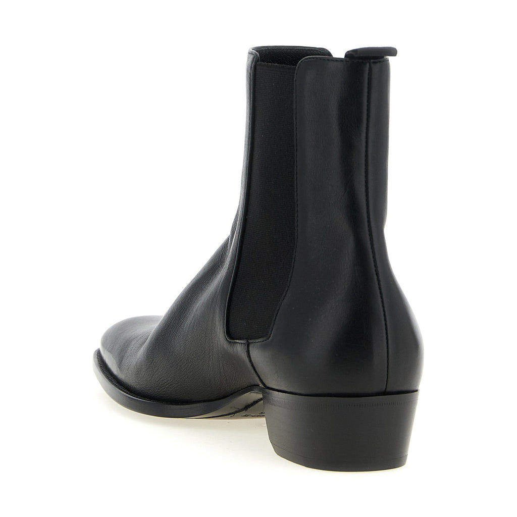 Saint Laurent Black Calfskin Chelsea Boots