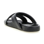 Saint Laurent Black Lamb Leather Slides