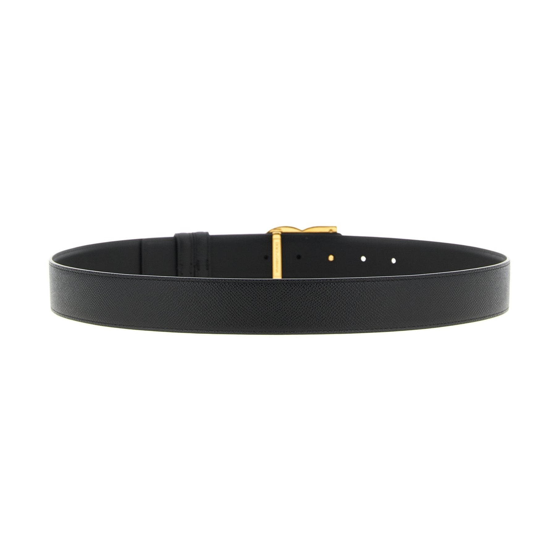 Dolce & Gabbana Black Calfskin Regular Belt