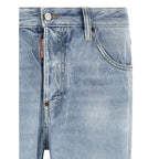 Dsquared² Blue Cotton Straight-Leg Jeans