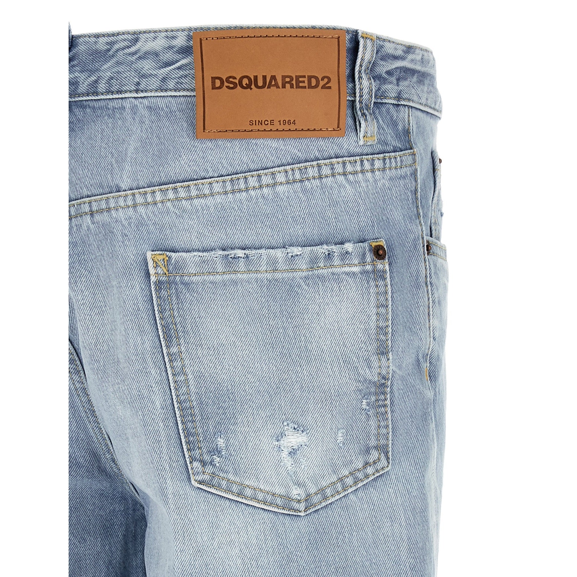 Dsquared² Blue Cotton Straight-Leg Jeans