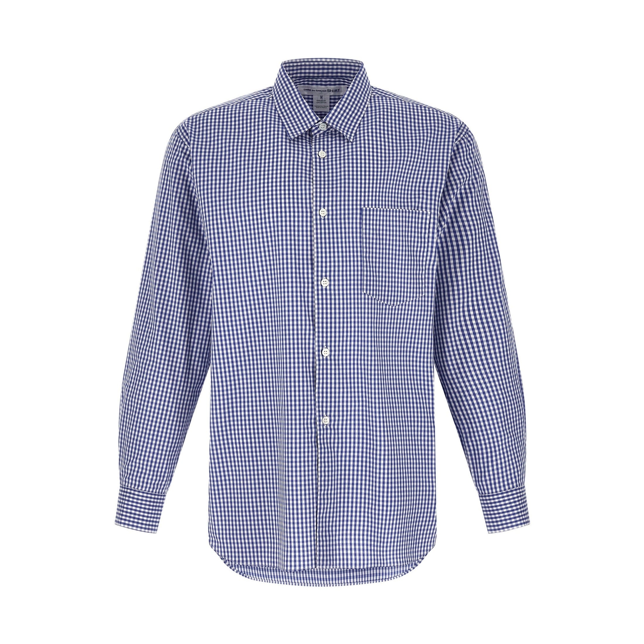 Comme Des Garçons Blue Cotton Blouse