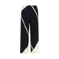 Alberta Ferretti Bicolor Viscose Casual Pants