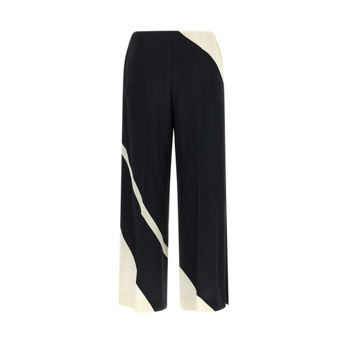 Alberta Ferretti Bicolor Viscose Casual Pants