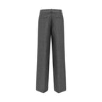 Peserico Gray Linen Casual Pants
