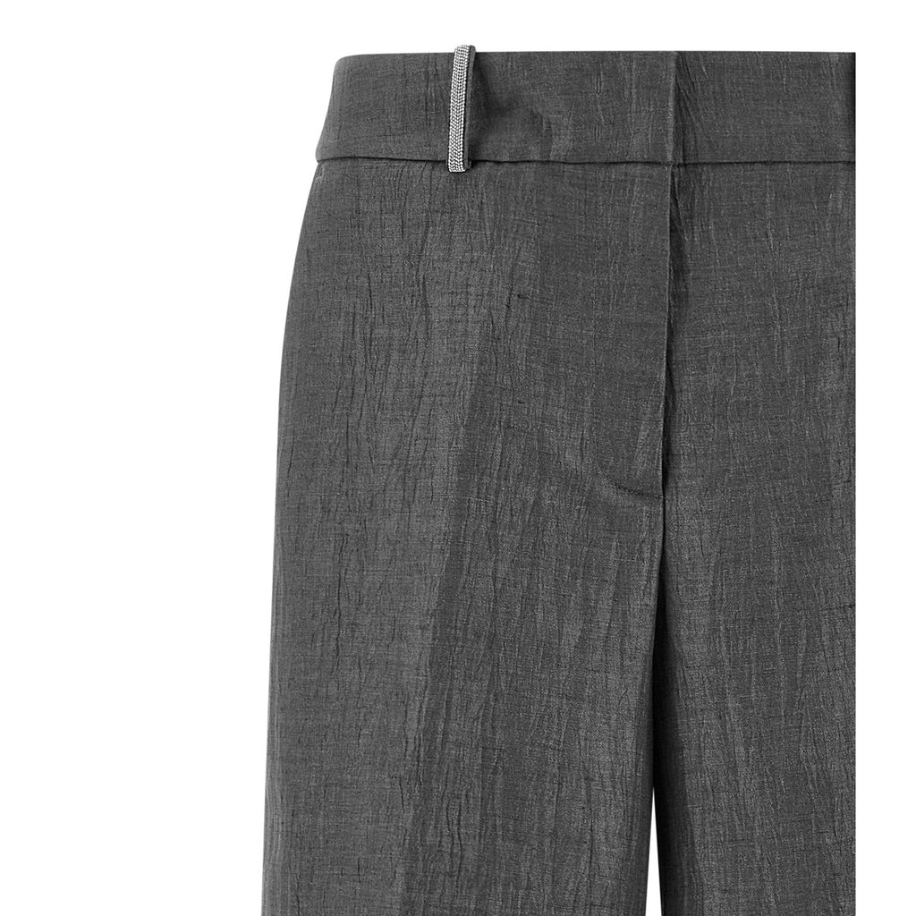 Peserico Gray Linen Casual Pants