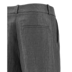 Peserico Gray Linen Casual Pants
