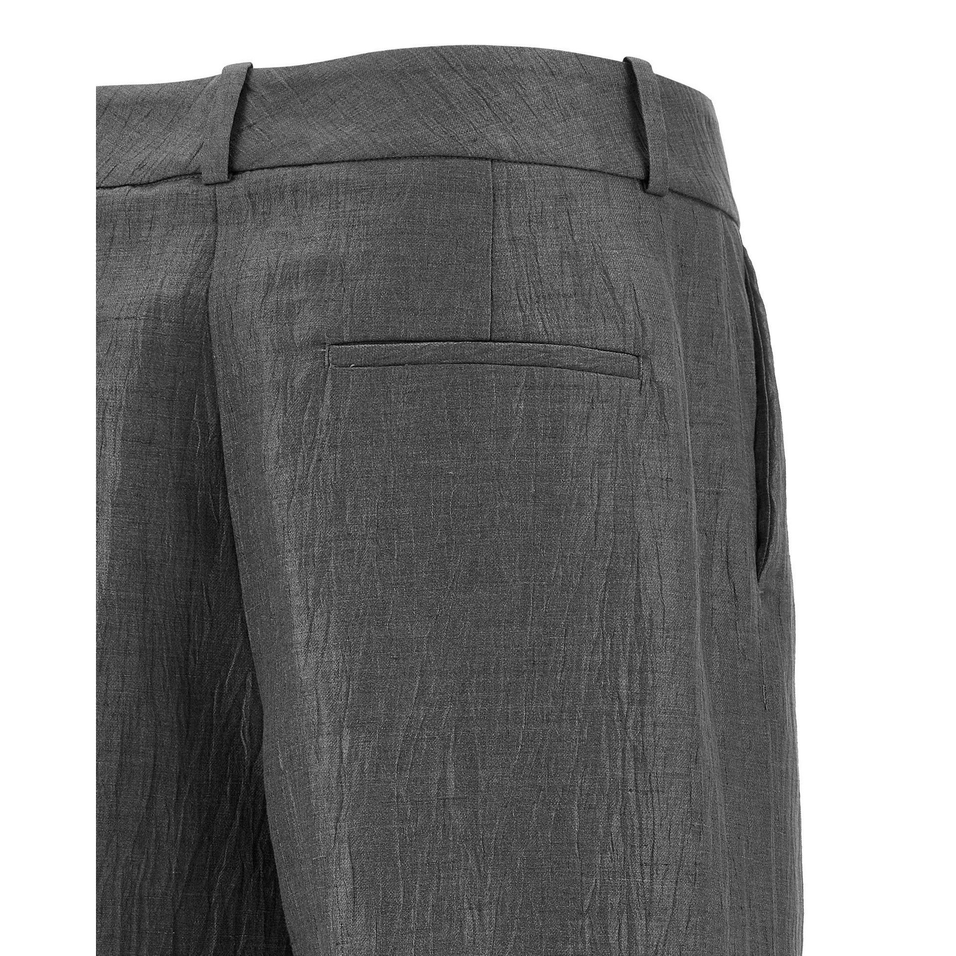 Peserico Gray Linen Casual Pants