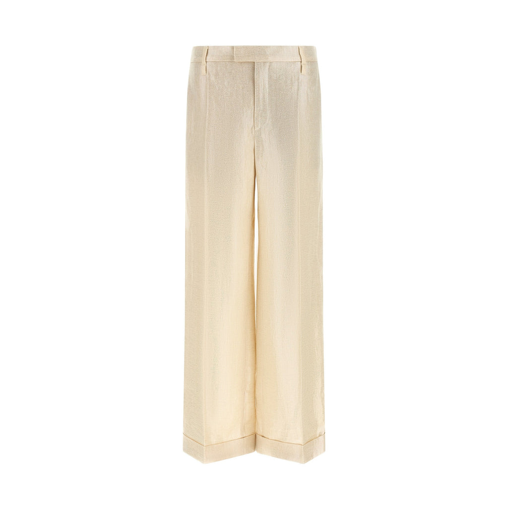 Brunello Cucinelli Gold Linen Casual Pants