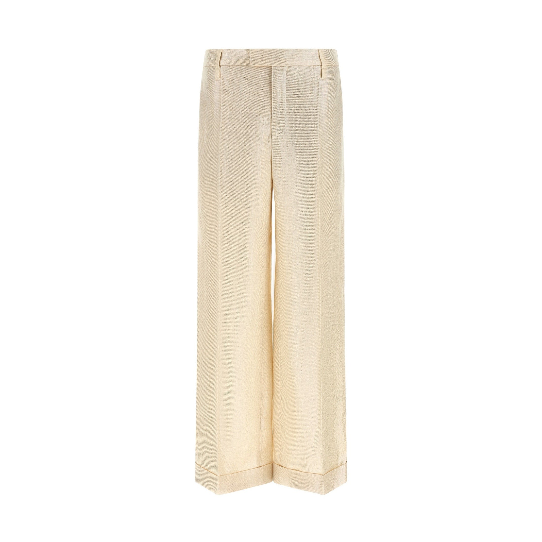 Brunello Cucinelli Gold Linen Casual Pants