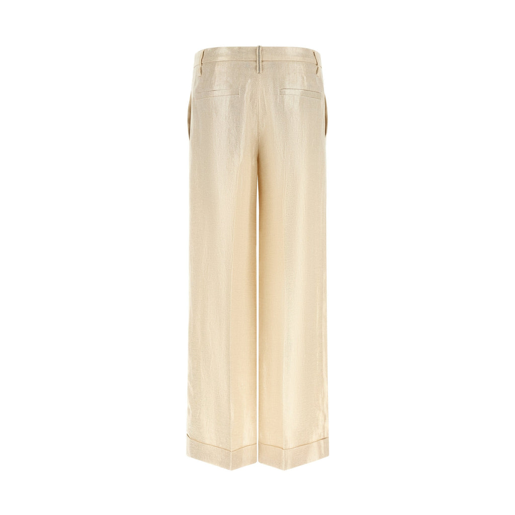Brunello Cucinelli Gold Linen Casual Pants