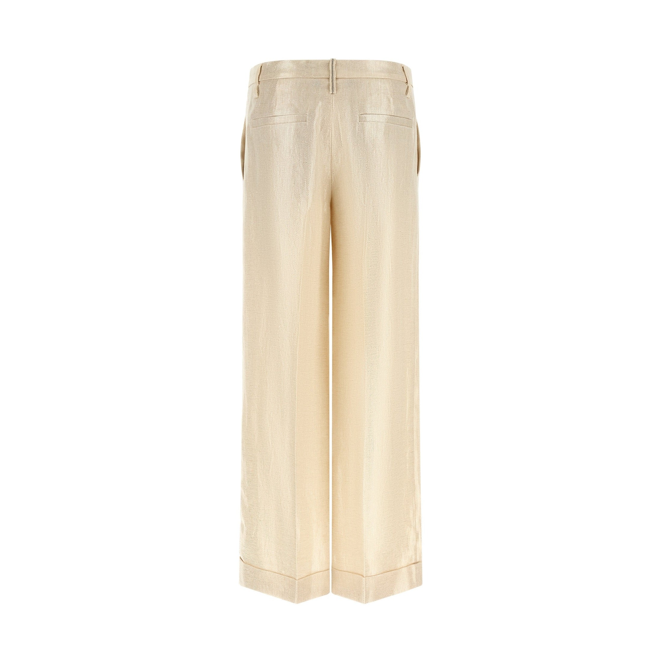 Brunello Cucinelli Gold Linen Casual Pants