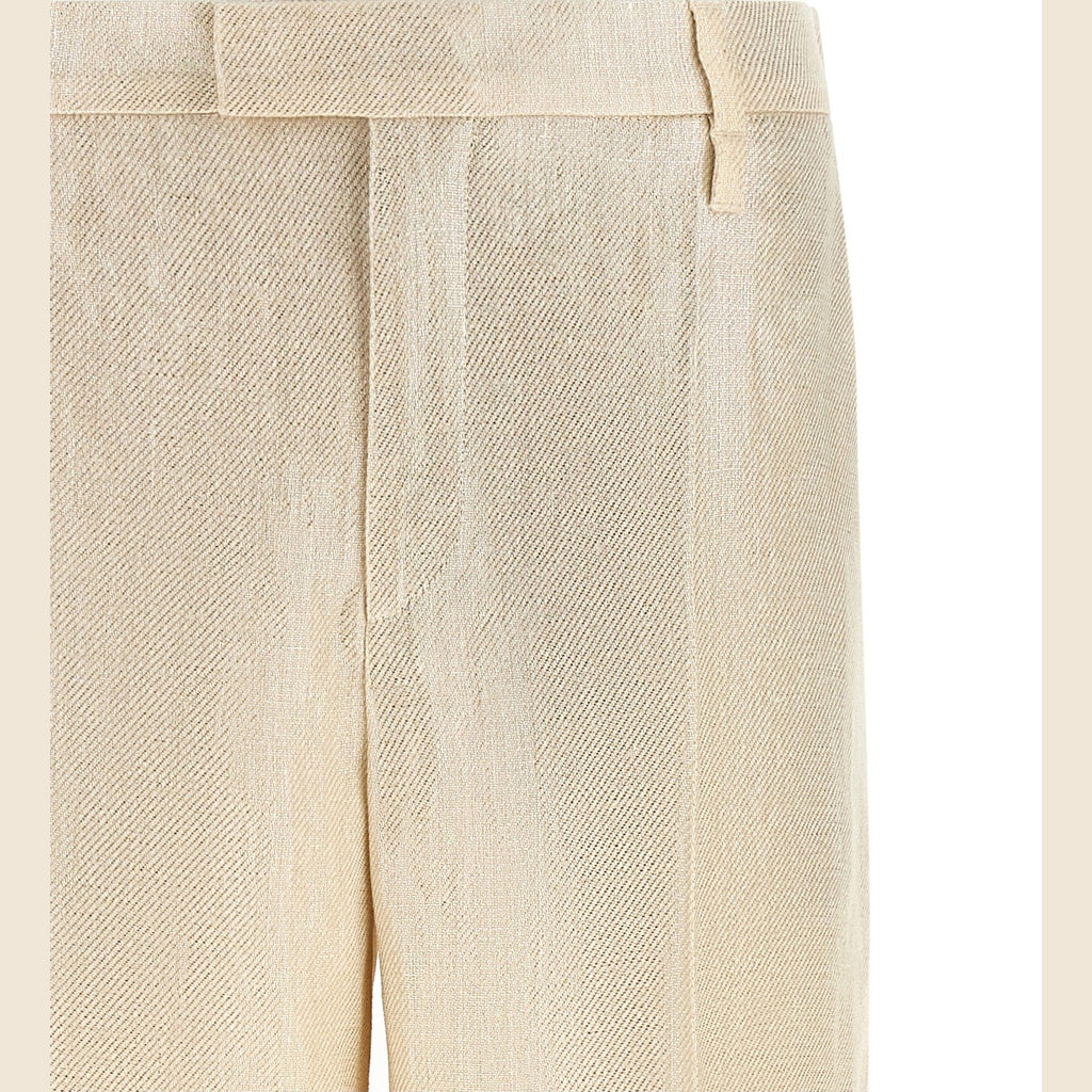 Brunello Cucinelli Gold Linen Casual Pants