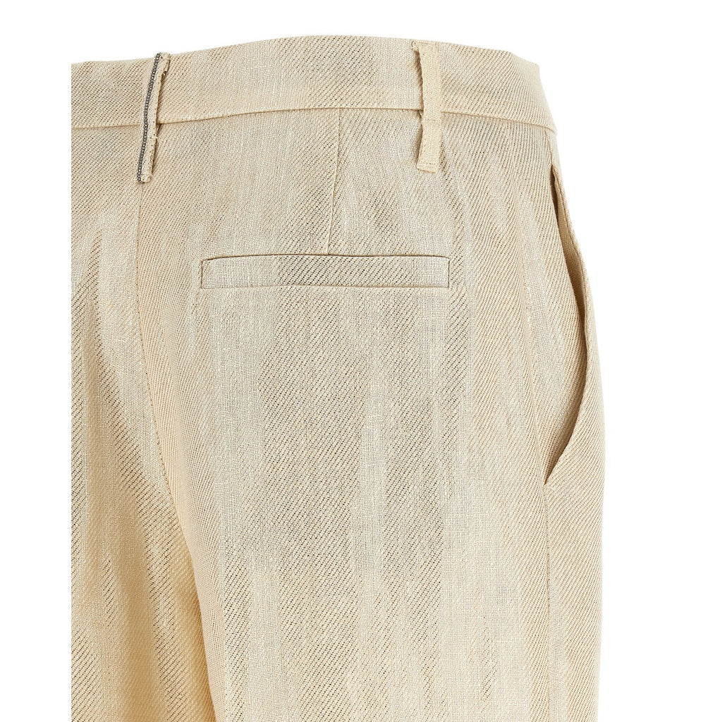 Brunello Cucinelli Gold Linen Casual Pants
