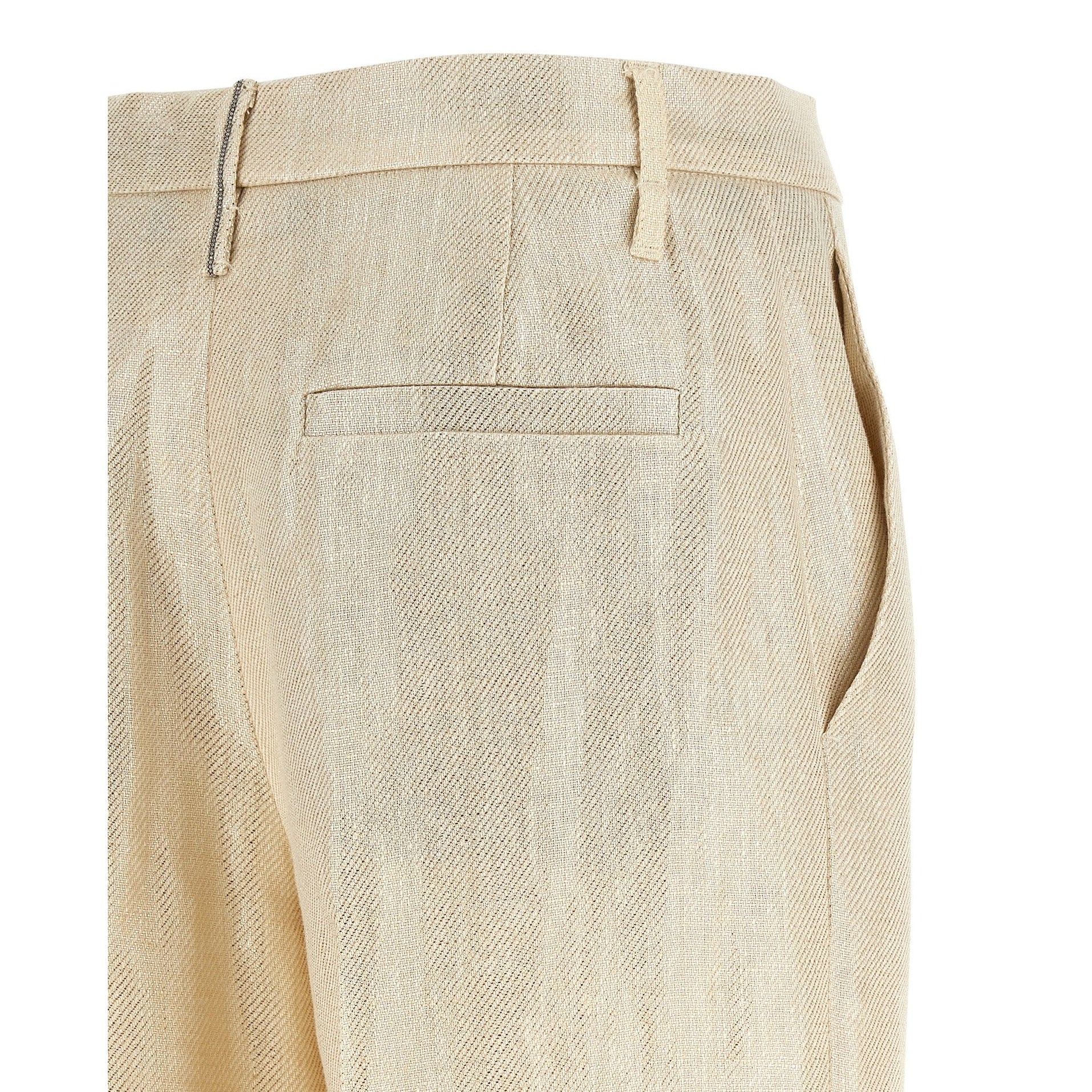 Brunello Cucinelli Gold Linen Casual Pants