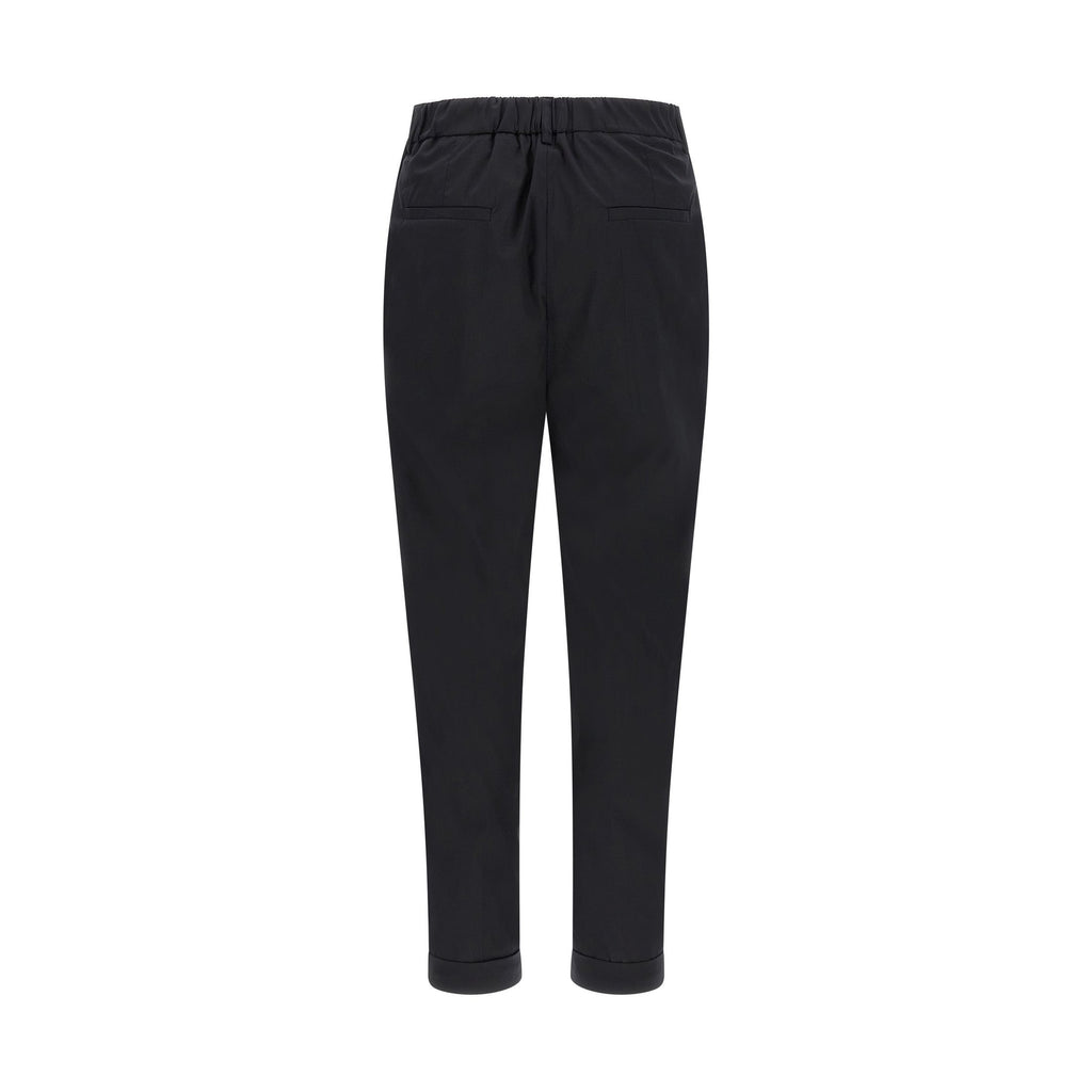 Kiton Black Cotton Casual Pants