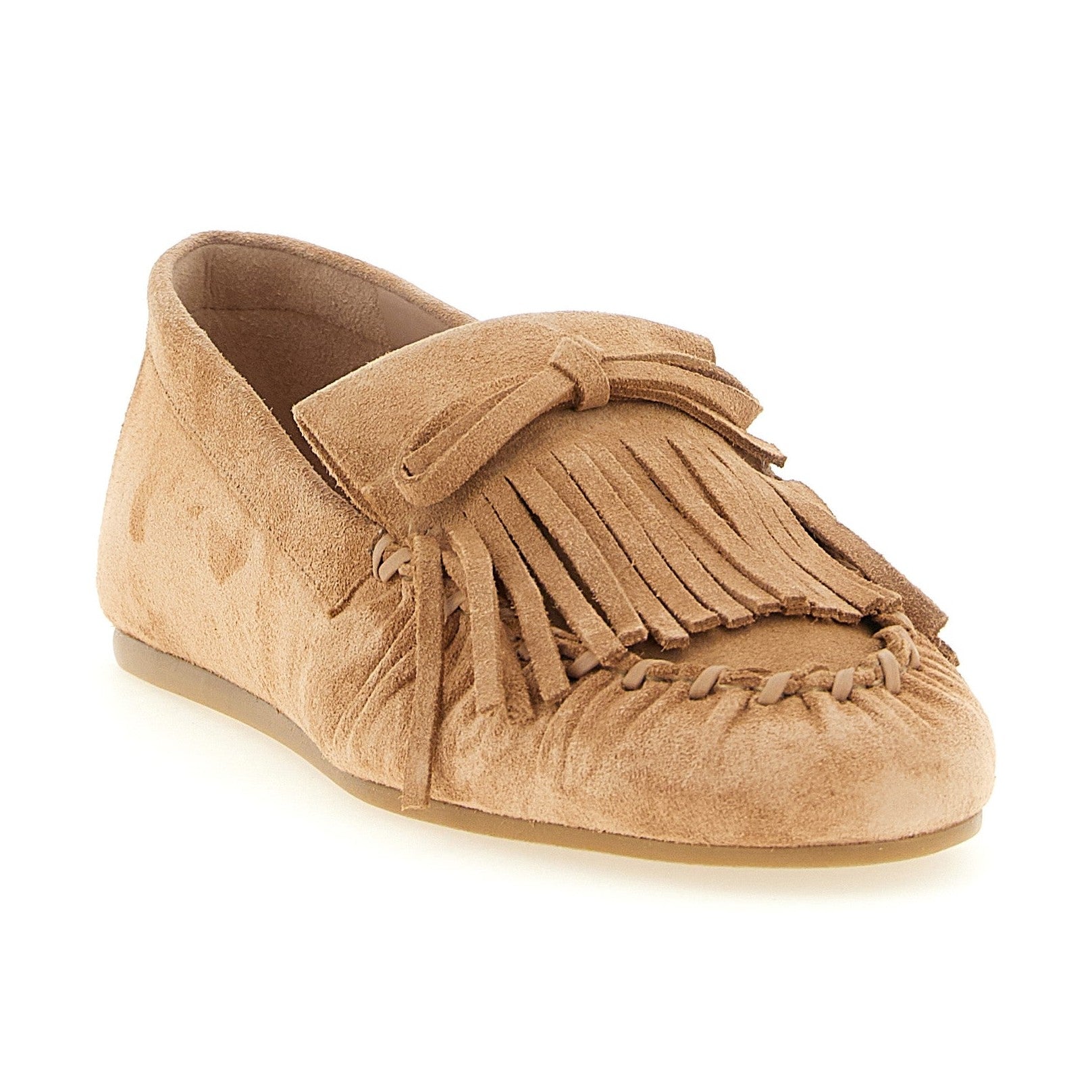 Stuart Weitzman Brown Calfskin Slip-On Loafers
