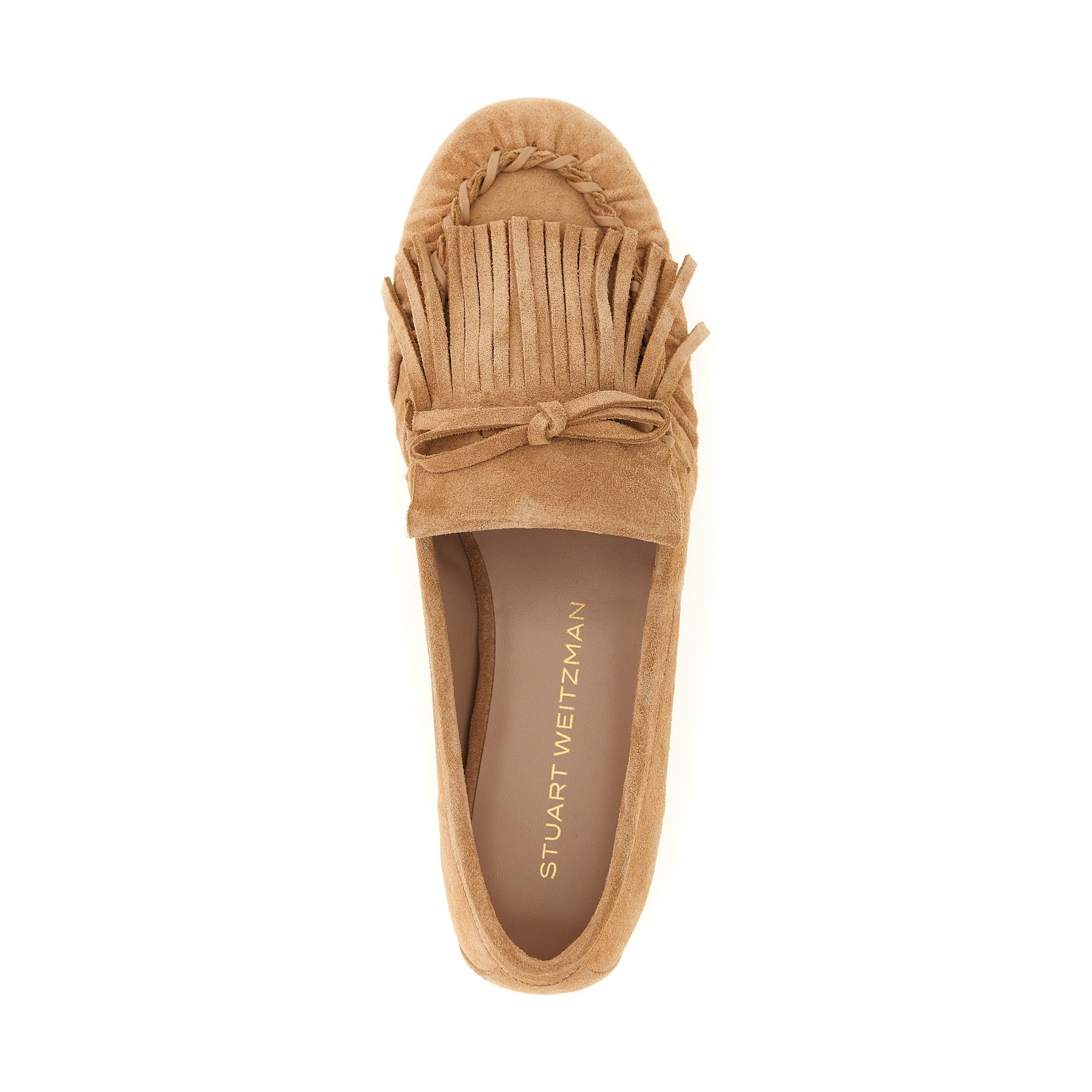 Stuart Weitzman Brown Calfskin Slip-On Loafers