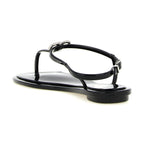 MACH & MACH Black Pvc Flat Sandals