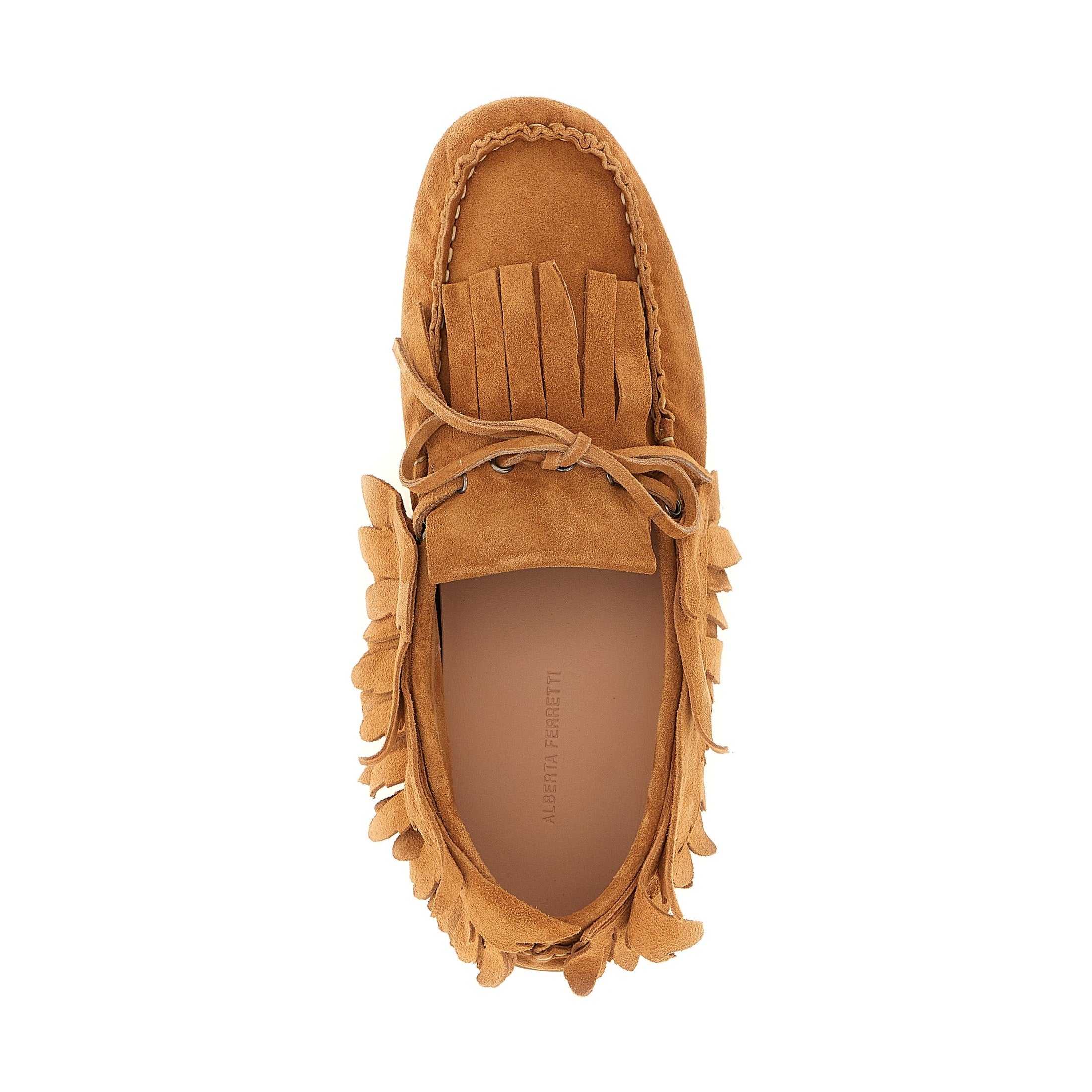 Alberta Ferretti Brown Calfskin Slip-On Loafers