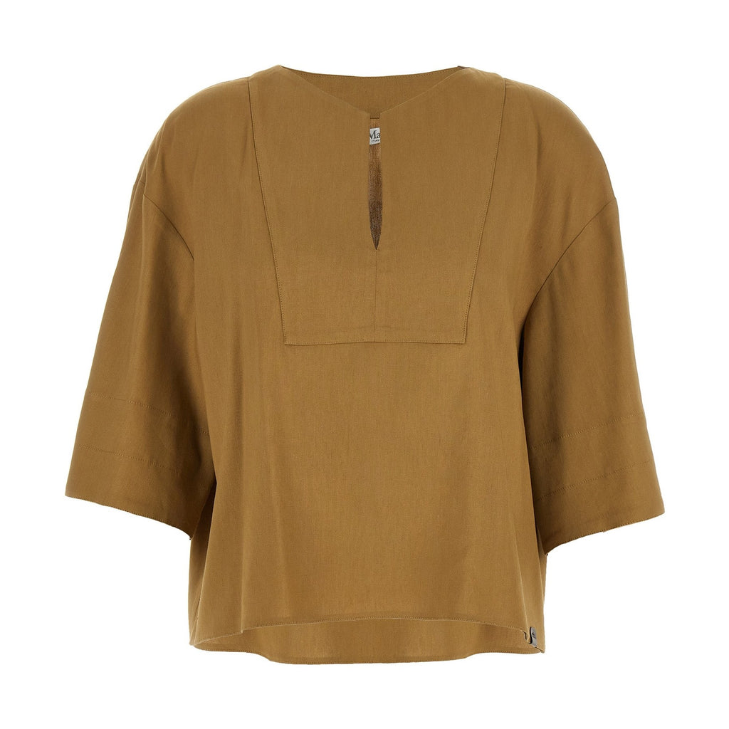 Max Mara Beige Linen Blouse