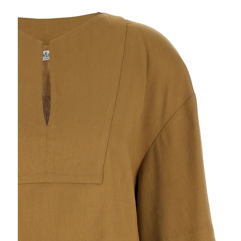Max Mara Beige Linen Blouse