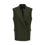 Max Mara Bicolor Linen Sleeveless Jacket