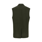Max Mara Bicolor Linen Sleeveless Jacket