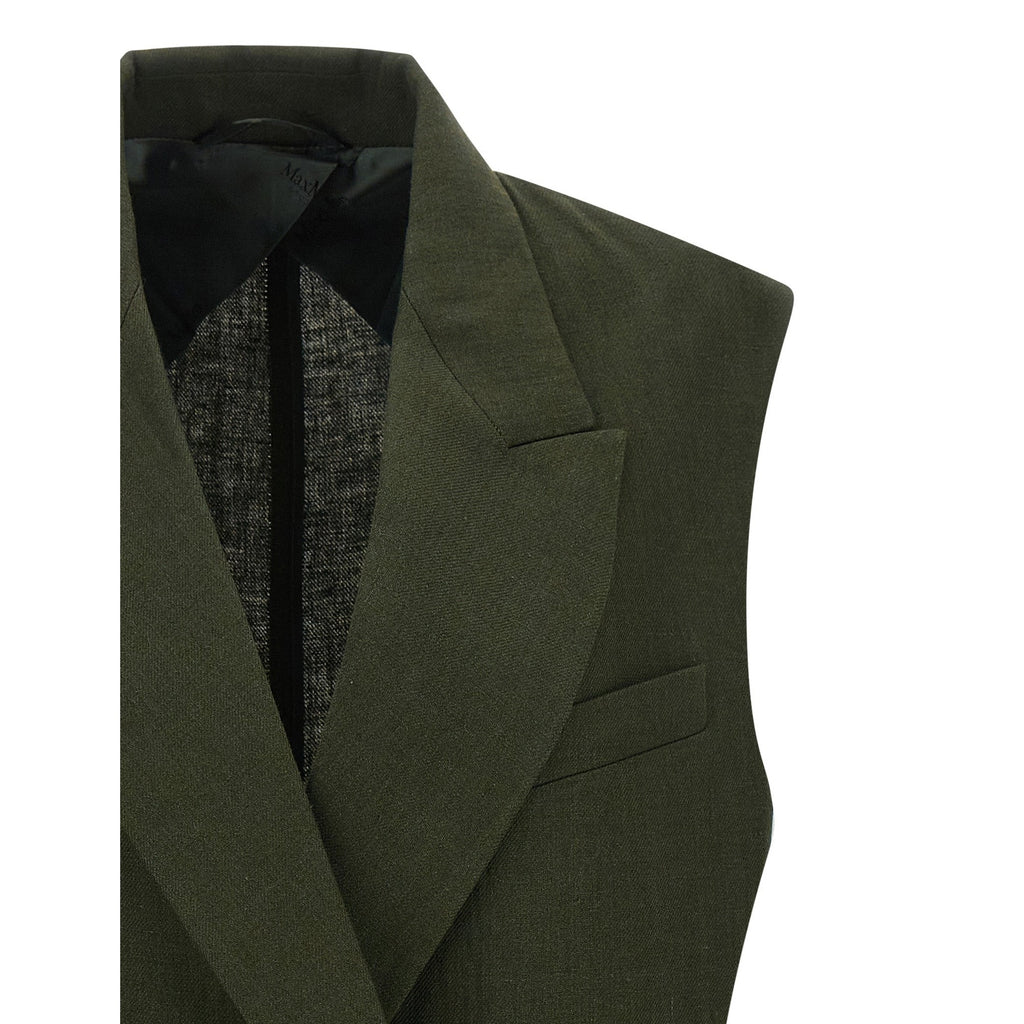 Max Mara Bicolor Linen Sleeveless Jacket