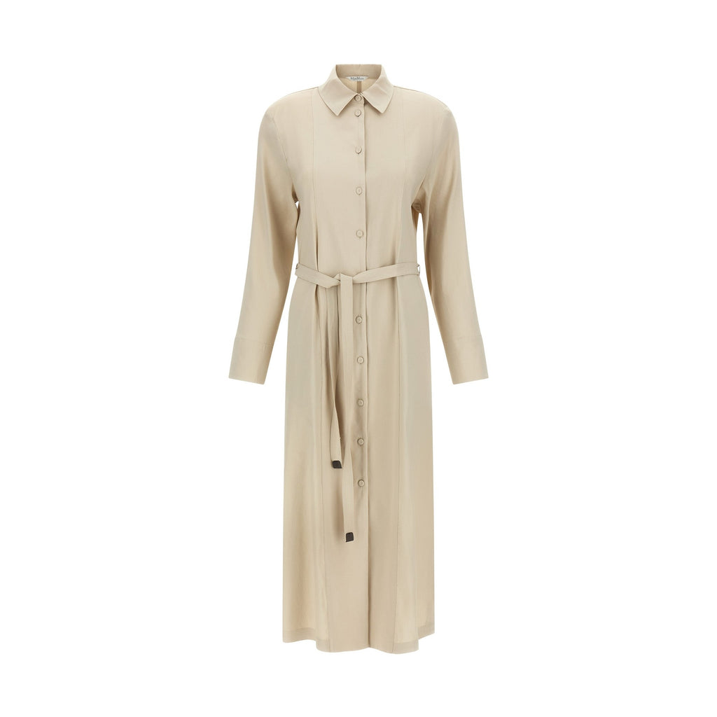 Max Mara Beige Linen Long Dress