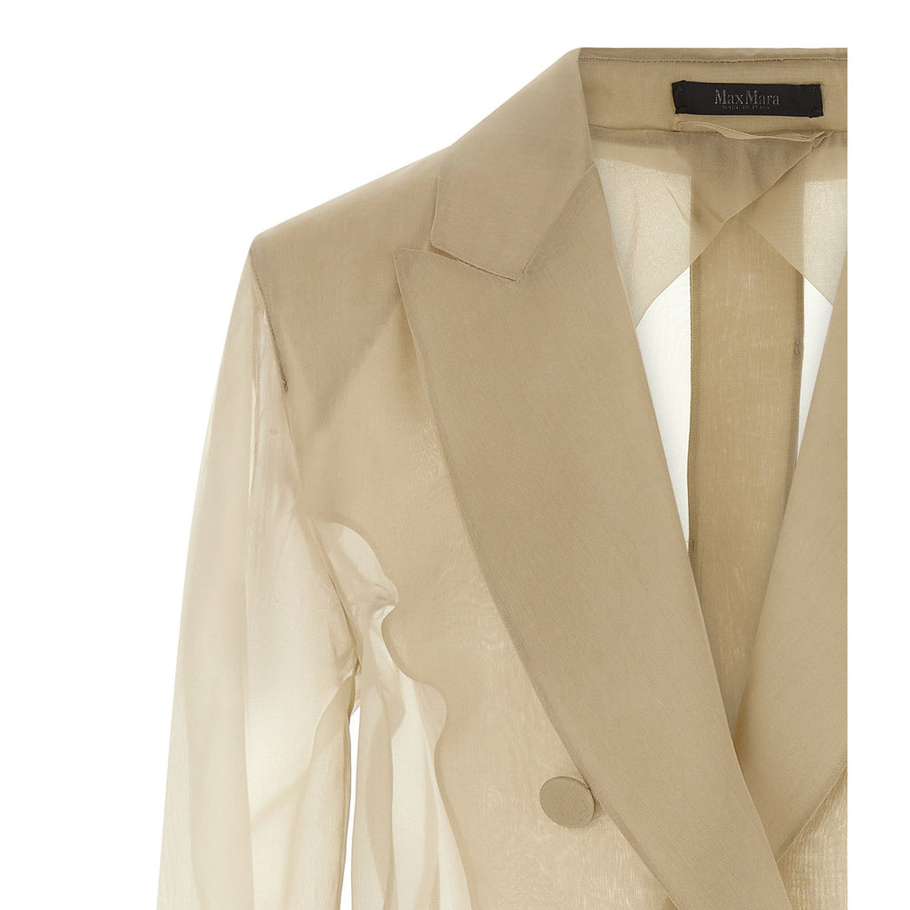 Max Mara Beige Silk Blazer