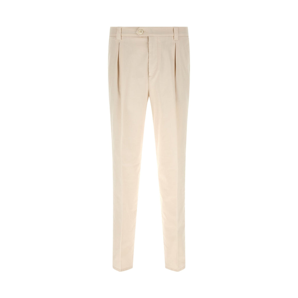 Brunello Cucinelli White Cotton Casual Pants