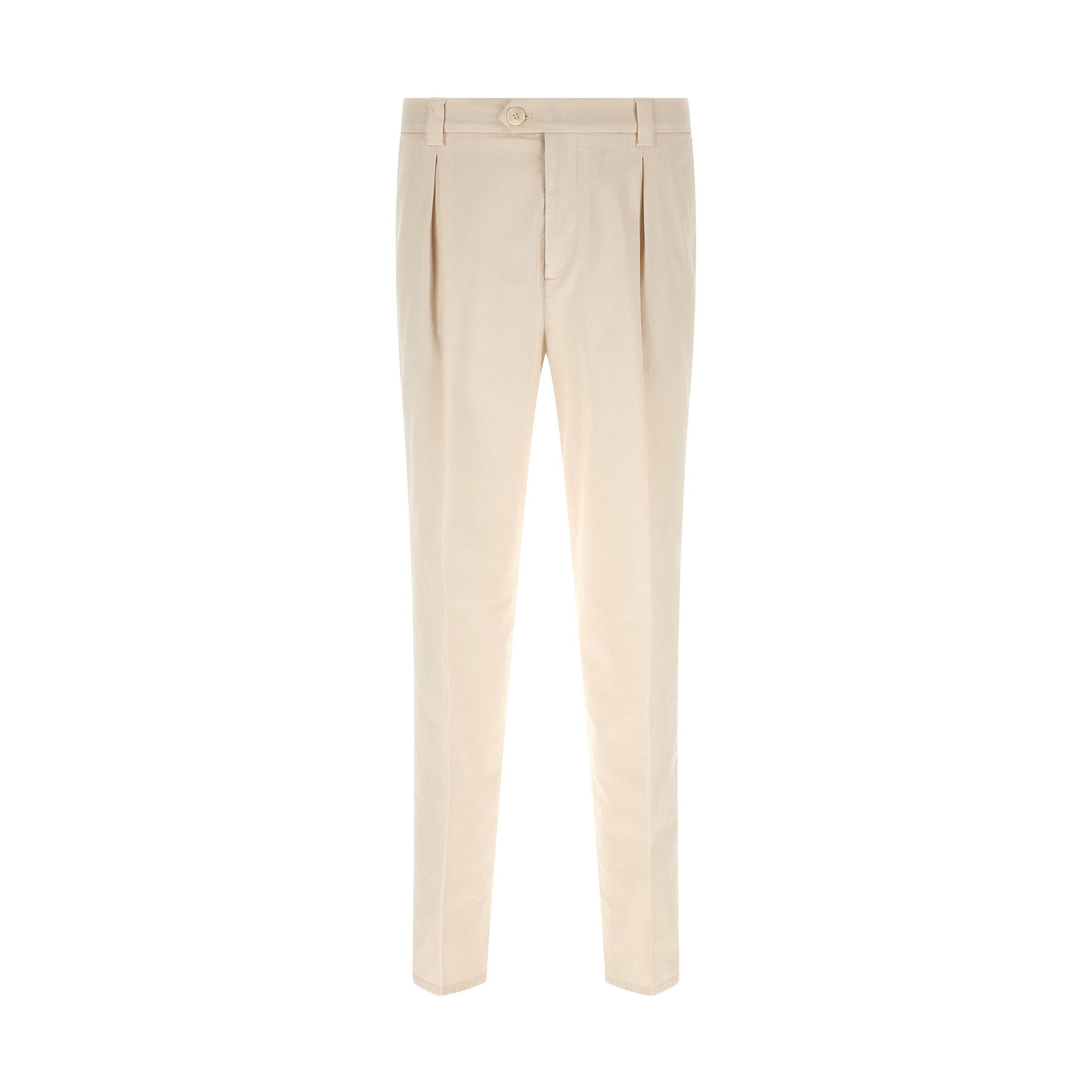 Brunello Cucinelli White Cotton Casual Pants