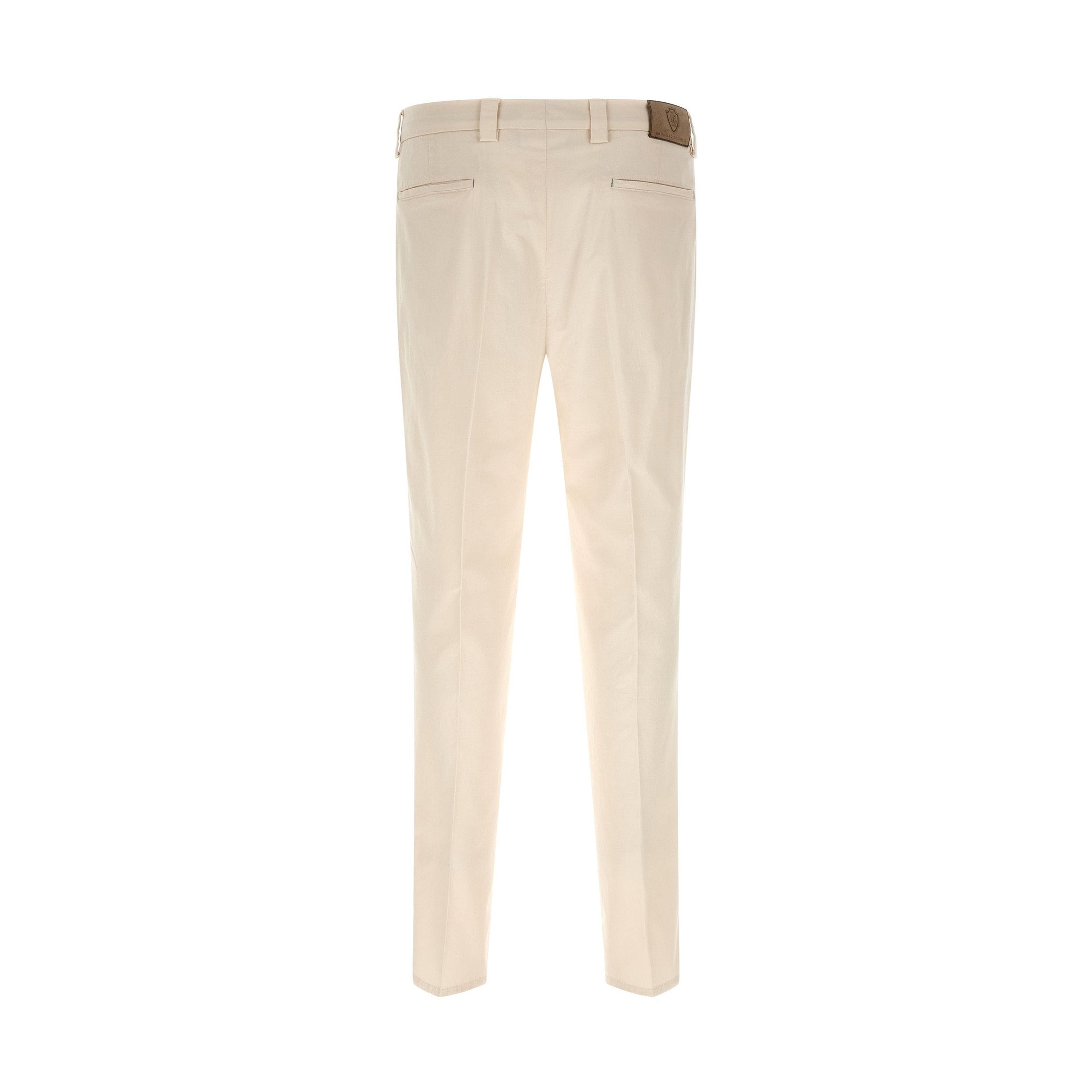 Brunello Cucinelli White Cotton Casual Pants