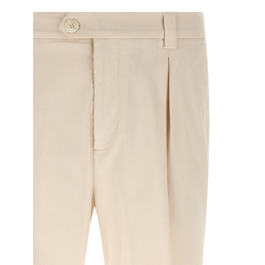 Brunello Cucinelli White Cotton Casual Pants
