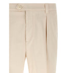 Brunello Cucinelli White Cotton Casual Pants