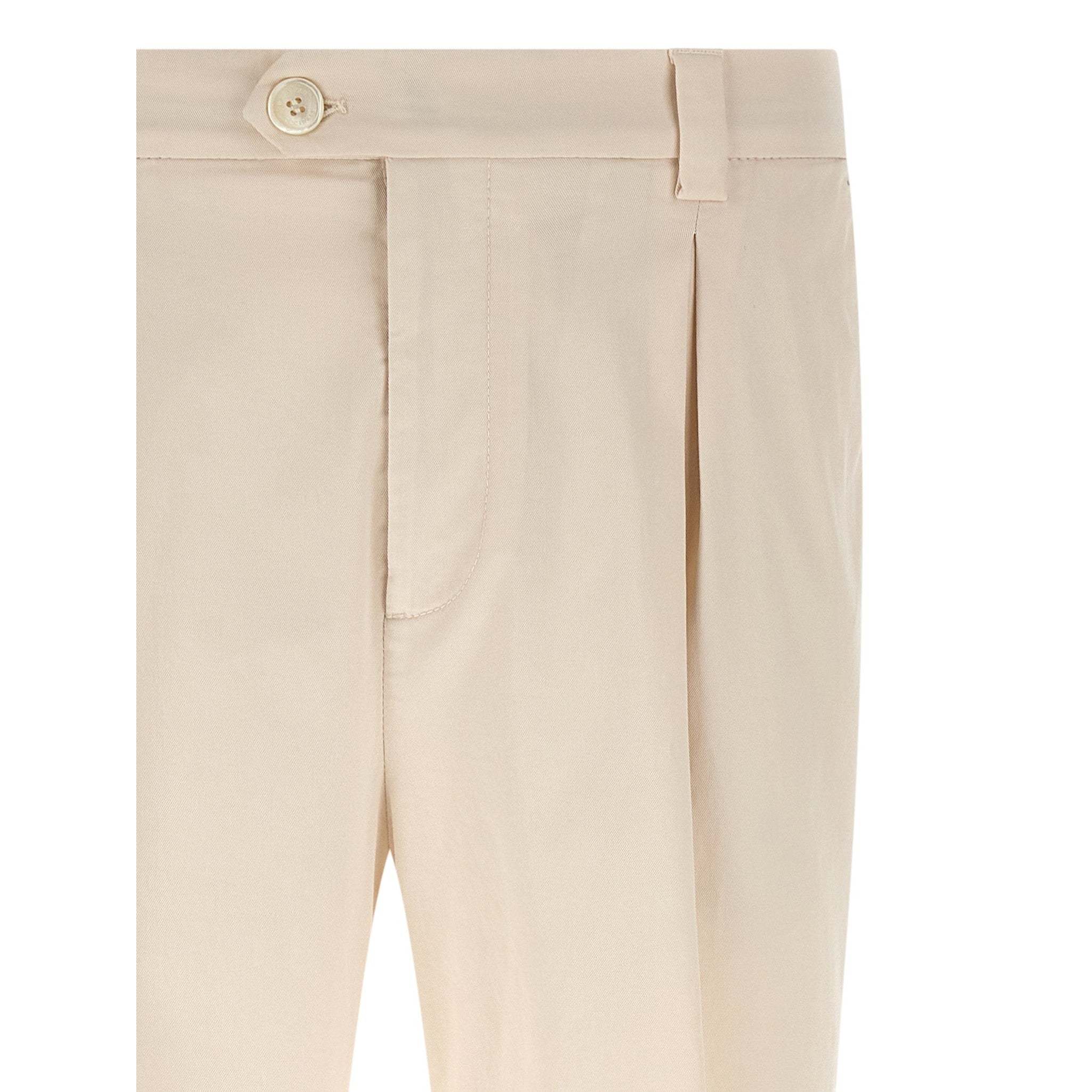 Brunello Cucinelli White Cotton Casual Pants