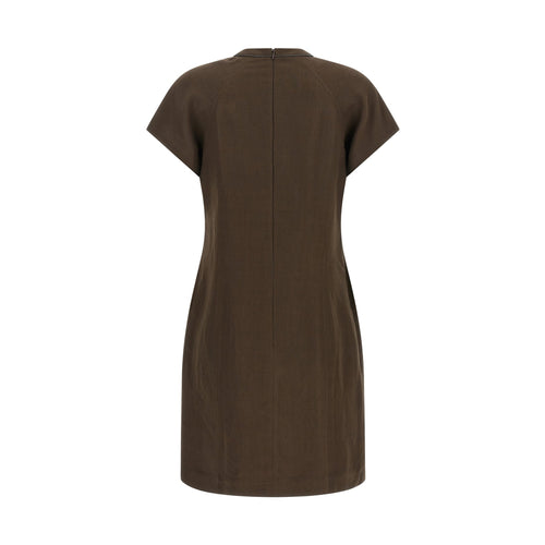 Brunello Cucinelli Brown Viscose Short Dress