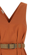 Brunello Cucinelli Orange Cotton Short Dress