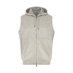 Brunello Cucinelli Gray Cotton Sleeveless Jacket