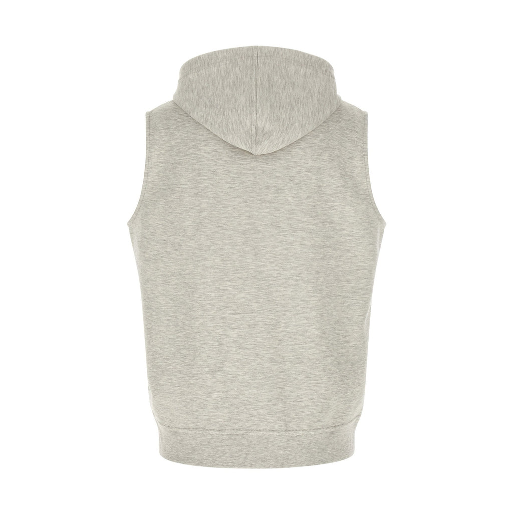 Brunello Cucinelli Gray Cotton Sleeveless Jacket