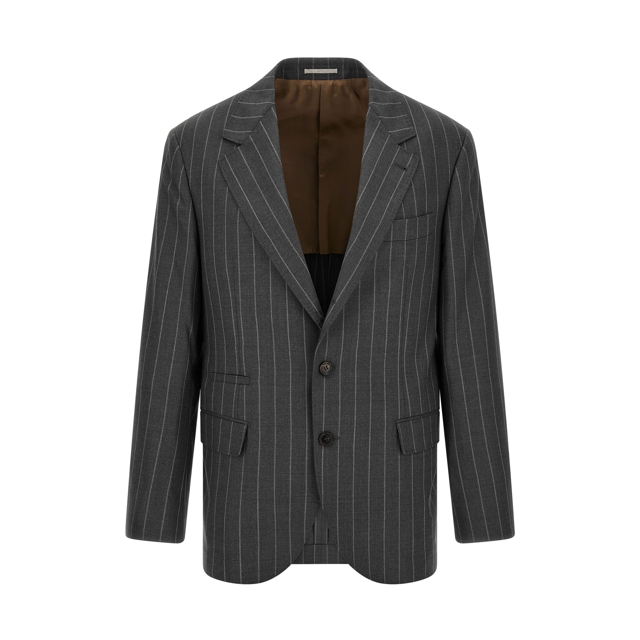 Brunello Cucinelli Gray Virgin Wool Blazer